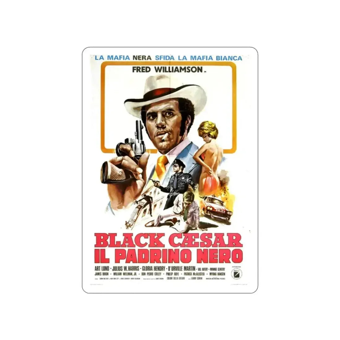 BLACK CAESAR (2) 1973 Movie Poster STICKER Vinyl Die-Cut Decal - The Sticker Space