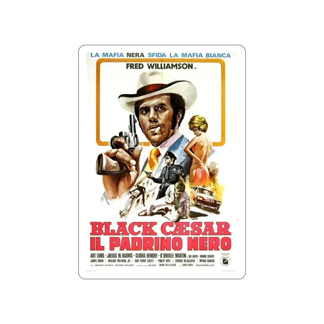 BLACK CAESAR (2) 1973 Movie Poster STICKER Vinyl Die-Cut Decal - The Sticker Space