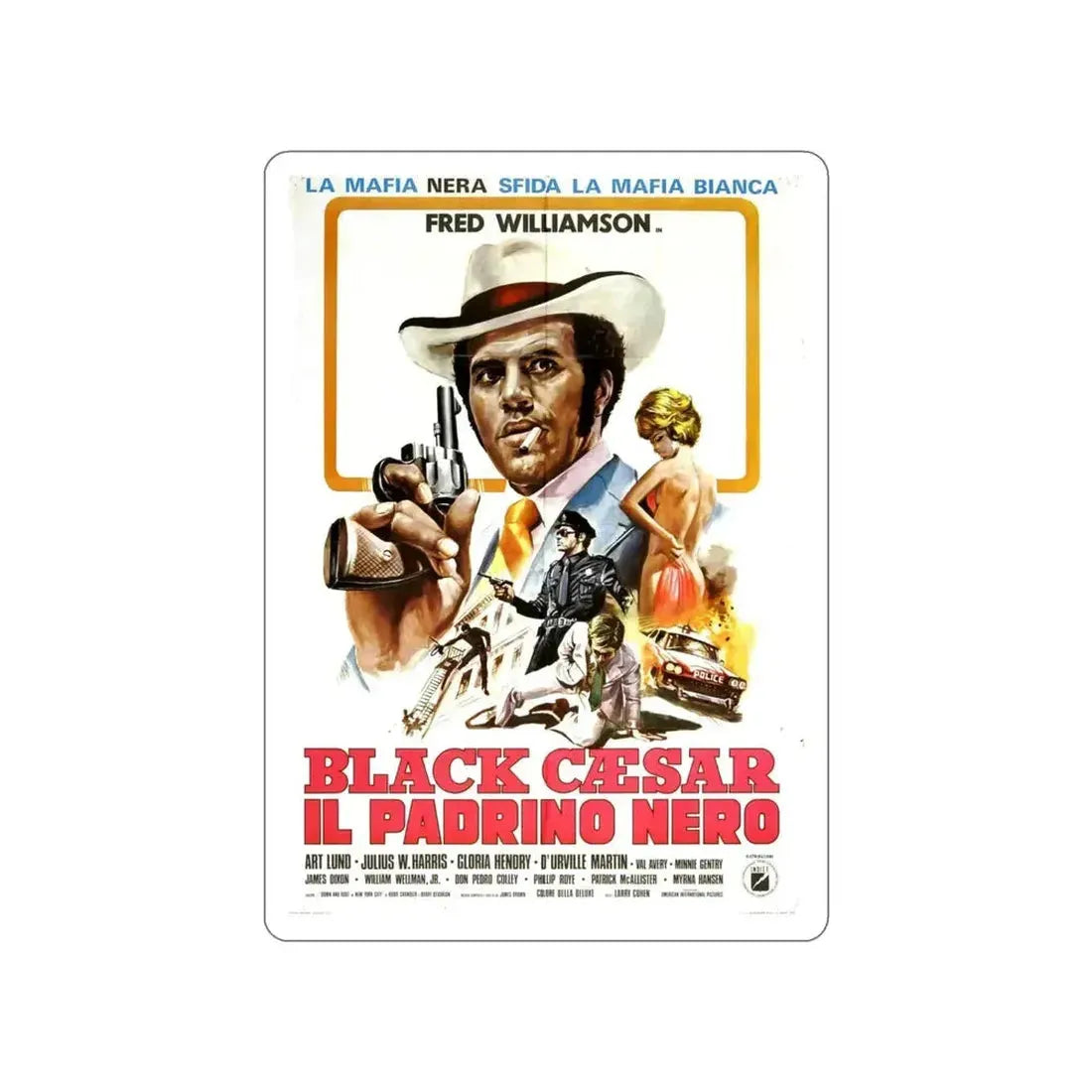 BLACK CAESAR (2) 1973 Movie Poster STICKER Vinyl Die-Cut Decal - The Sticker Space