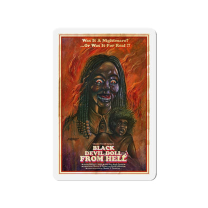 BLACK DEVIL DOLL FROM HELL 1984 Movie Poster - Die-Cut Magnet-3" x 3"-The Sticker Space