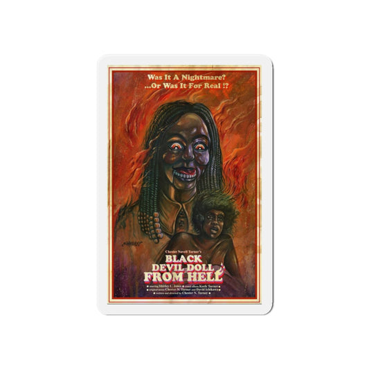 BLACK DEVIL DOLL FROM HELL 1984 Movie Poster - Die-Cut Magnet-6 × 6"-The Sticker Space