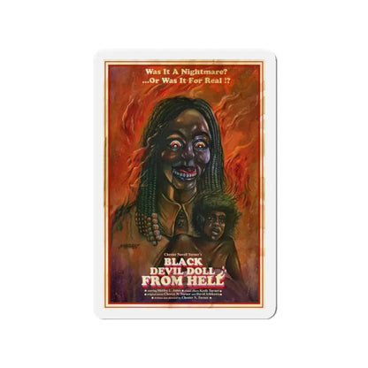 BLACK DEVIL DOLL FROM HELL 1984 Movie Poster - Refrigerator Magnet 3 Inch - The Sticker Space