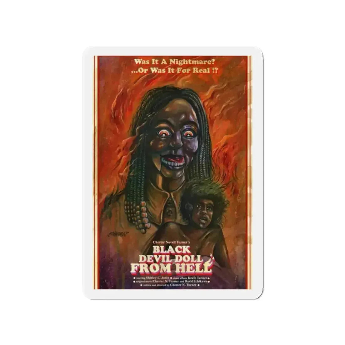 BLACK DEVIL DOLL FROM HELL 1984 Movie Poster - Refrigerator Magnet - The Sticker Space