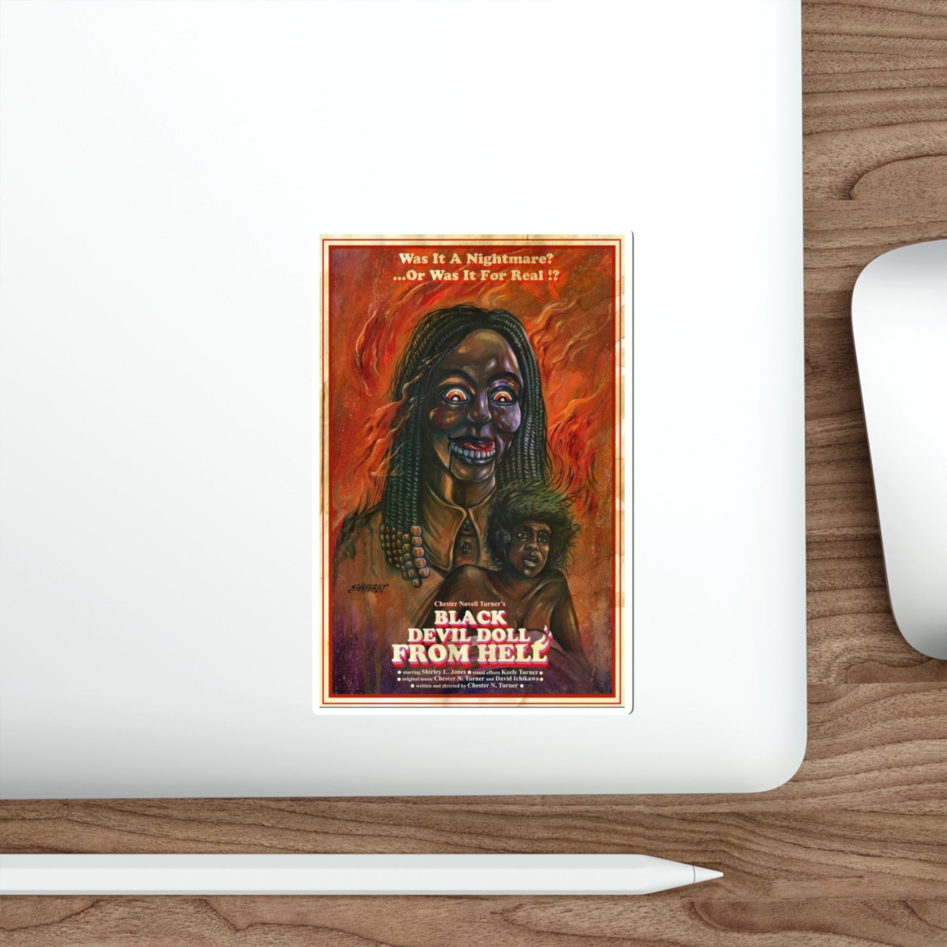 BLACK DEVIL DOLL FROM HELL 1984 Movie Poster STICKER Vinyl Die-Cut Decal-The Sticker Space