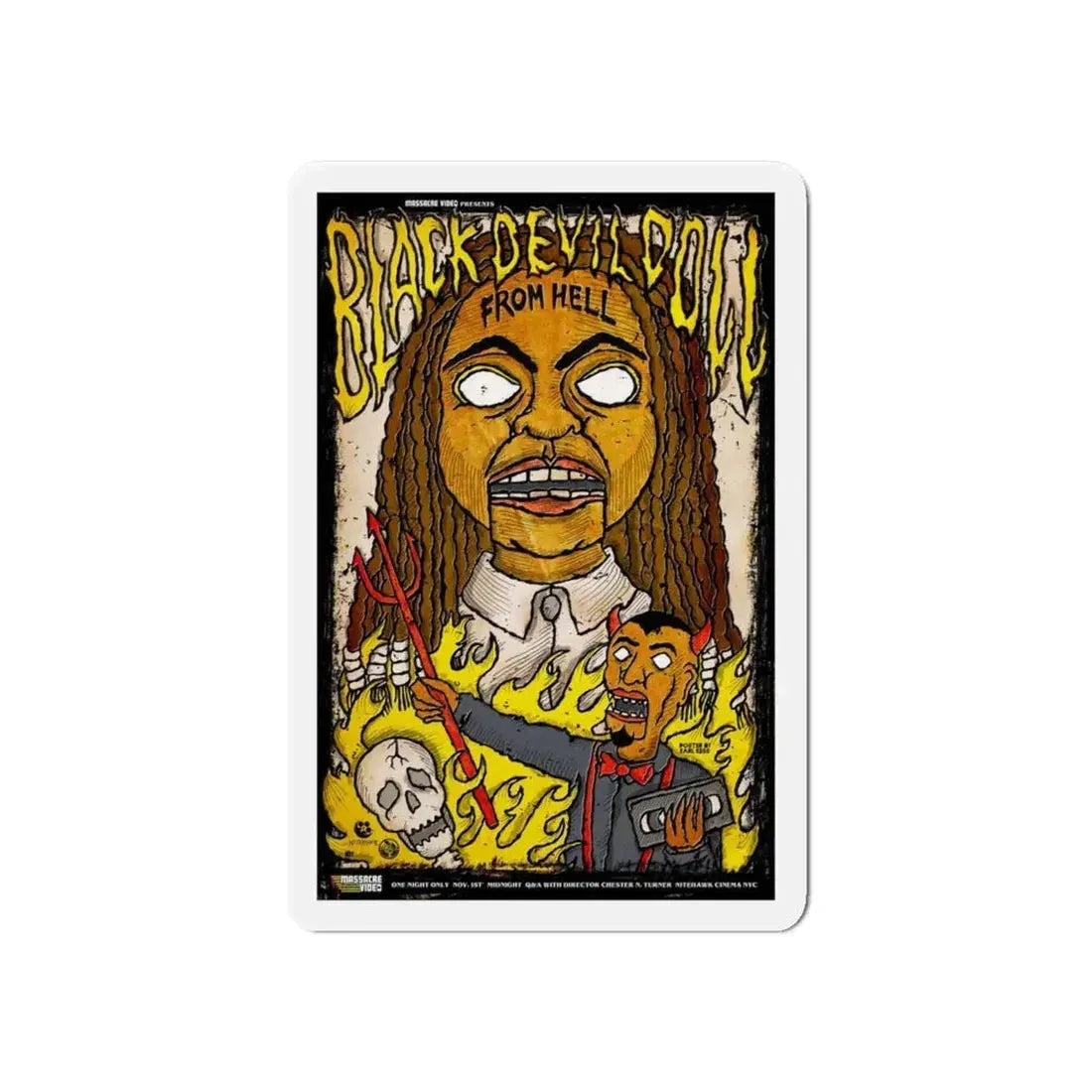 BLACK DEVIL DOLL FROM HELL (RERELEASE) 1984 Movie Poster - Refrigerator Magnet 6 Inch - The Sticker Space