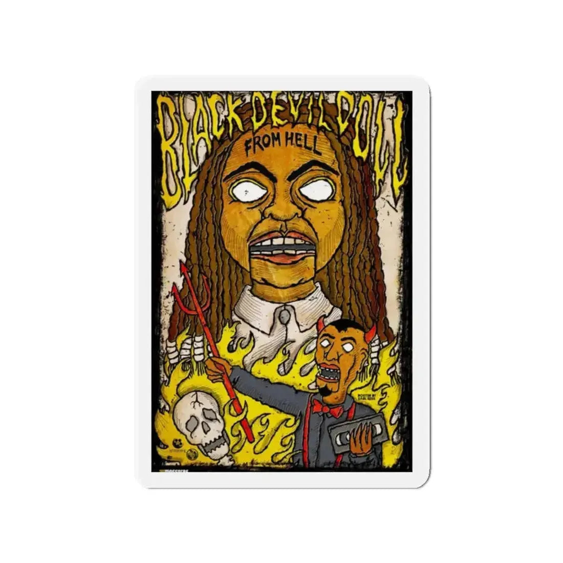 BLACK DEVIL DOLL FROM HELL (RERELEASE) 1984 Movie Poster - Refrigerator Magnet - The Sticker Space