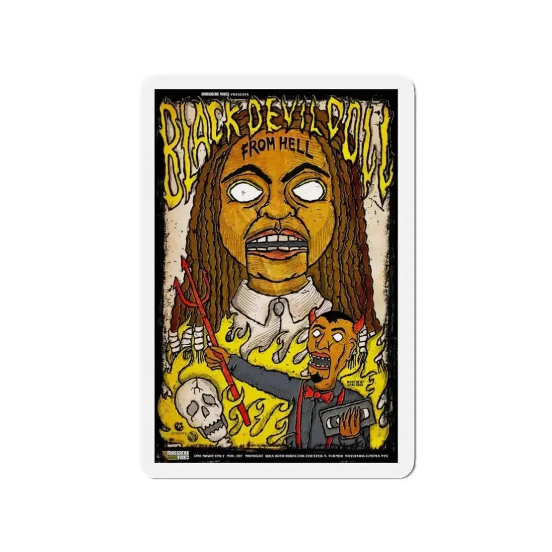 BLACK DEVIL DOLL FROM HELL (RERELEASE) 1984 Movie Poster - Refrigerator Magnet - The Sticker Space