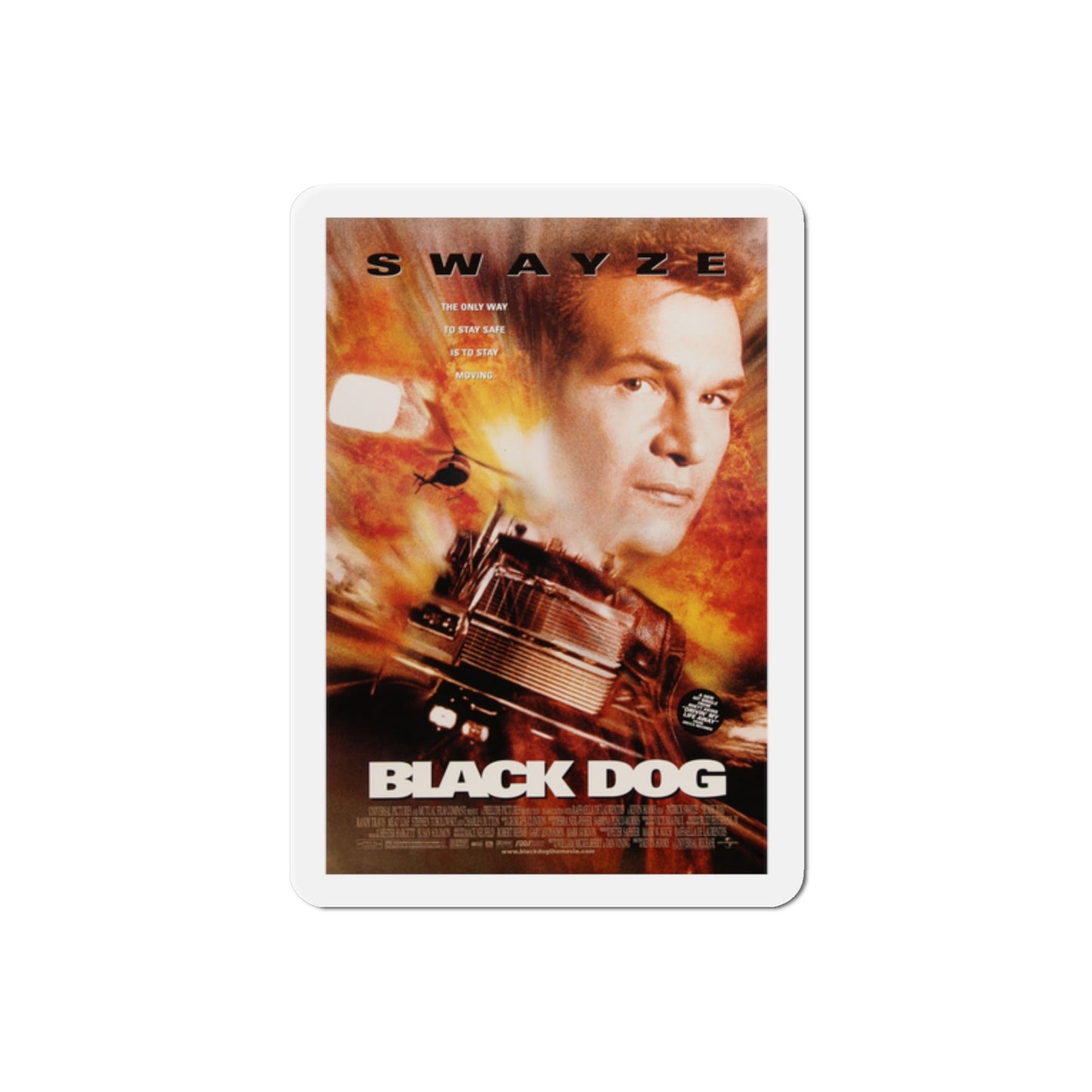 Black Dog 1998 Movie Poster Die-Cut Magnet-2" x 2"-The Sticker Space