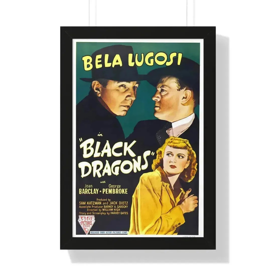 BLACK DRAGONS 1942 - Framed Movie Poster 16″ x 24″ Black - The Sticker Space