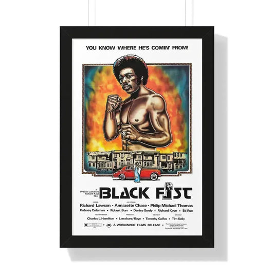 BLACK FIST 1975 - Framed Movie Poster 16″ x 24″ Black - The Sticker Space