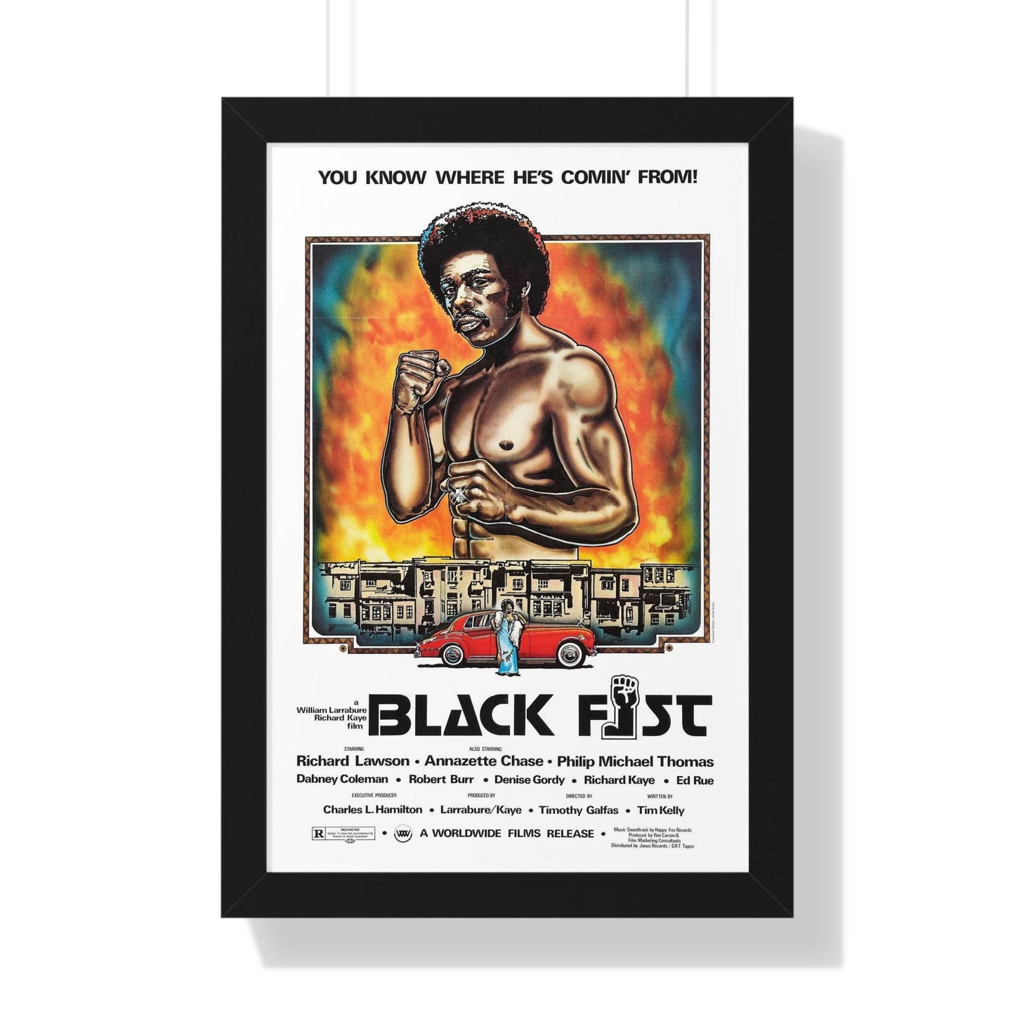 BLACK FIST 1975 - Framed Movie Poster-16″ x 24″-The Sticker Space