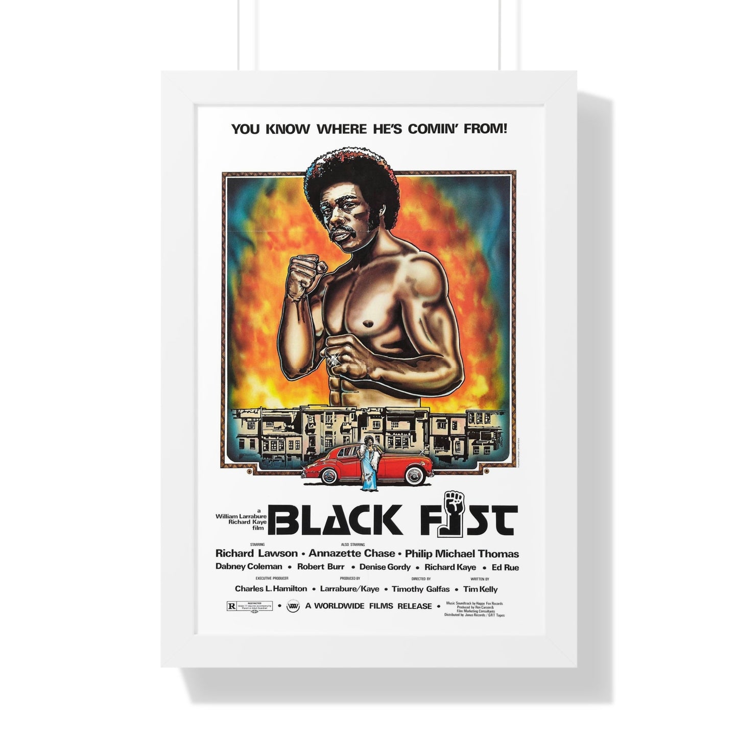 BLACK FIST 1975 - Framed Movie Poster-16″ x 24″-The Sticker Space