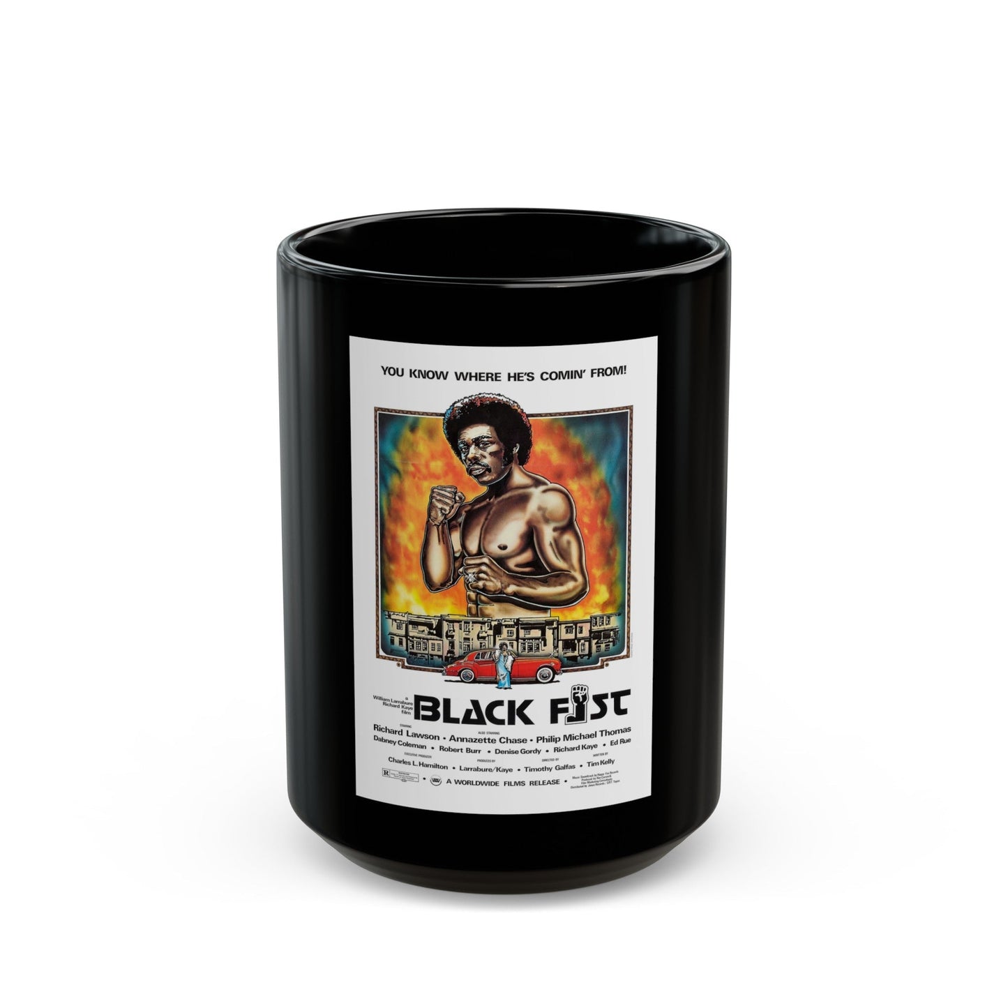 BLACK FIST 1975 Movie Poster - Black Coffee Mug-15oz-The Sticker Space