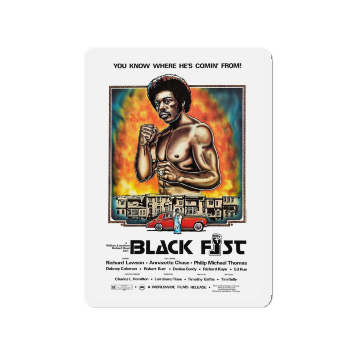 BLACK FIST 1975 Movie Poster - Die-Cut Magnet-2" x 2"-The Sticker Space