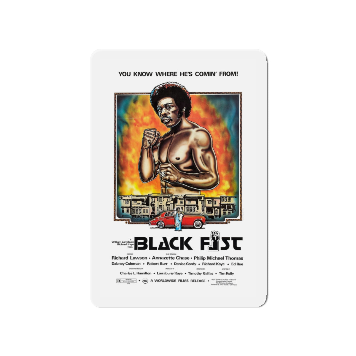 BLACK FIST 1975 Movie Poster - Die-Cut Magnet-4" x 4"-The Sticker Space