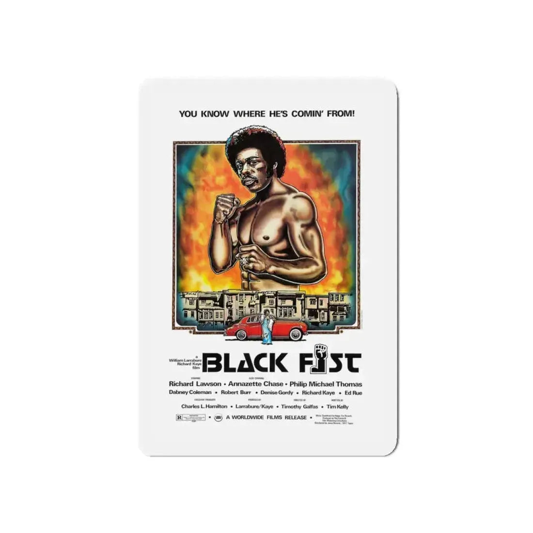 BLACK FIST 1975 Movie Poster - Refrigerator Magnet 5 Inch - The Sticker Space