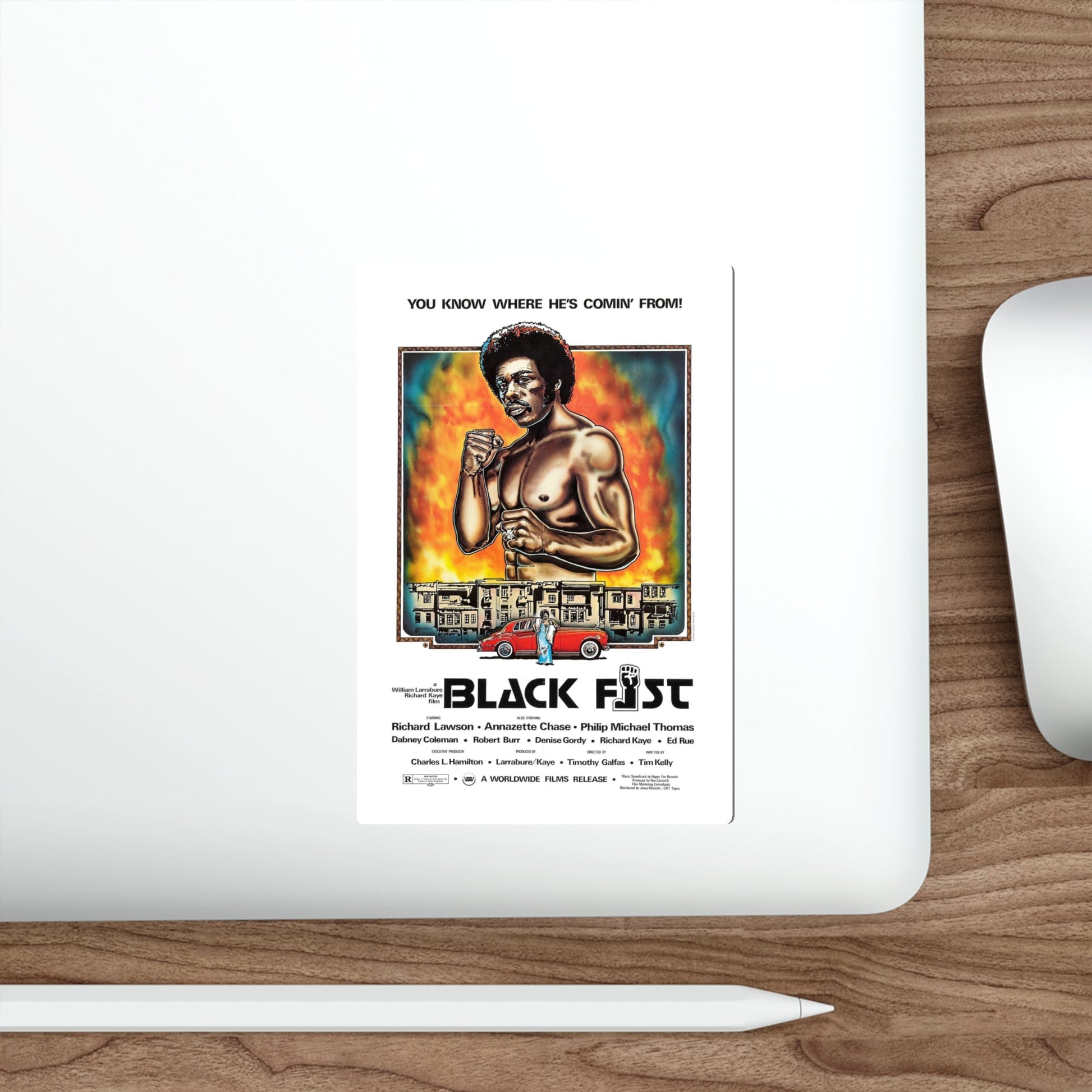 BLACK FIST 1975 Movie Poster STICKER Vinyl Die-Cut Decal-The Sticker Space