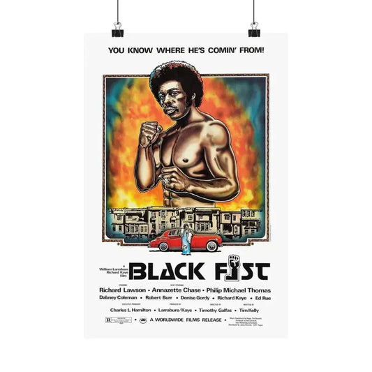 BLACK FIST 1975 - Paper Movie Poster 12″ x 18″ Matte - The Sticker Space
