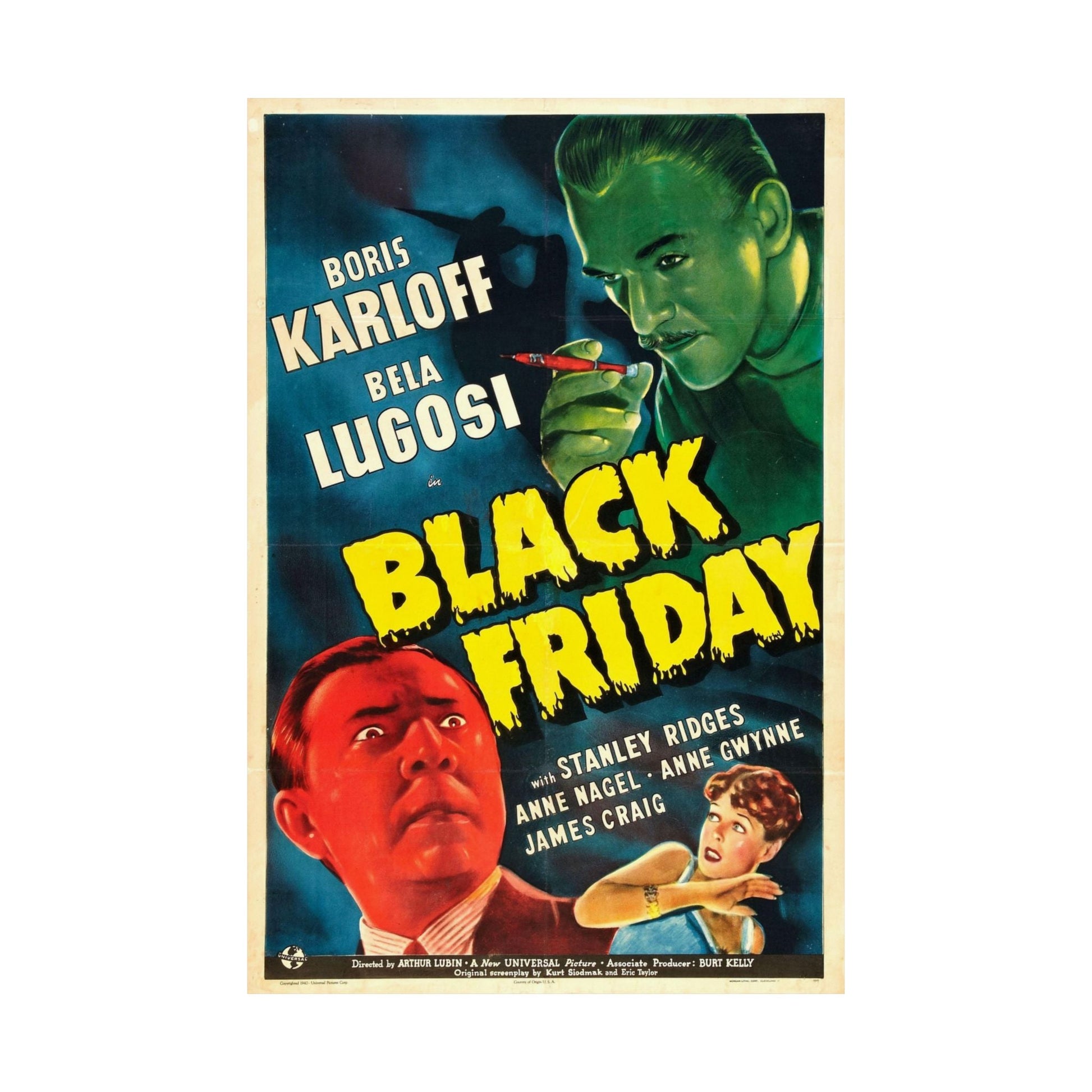 BLACK FRIDAY 1940 - Paper Movie Poster-The Sticker Space