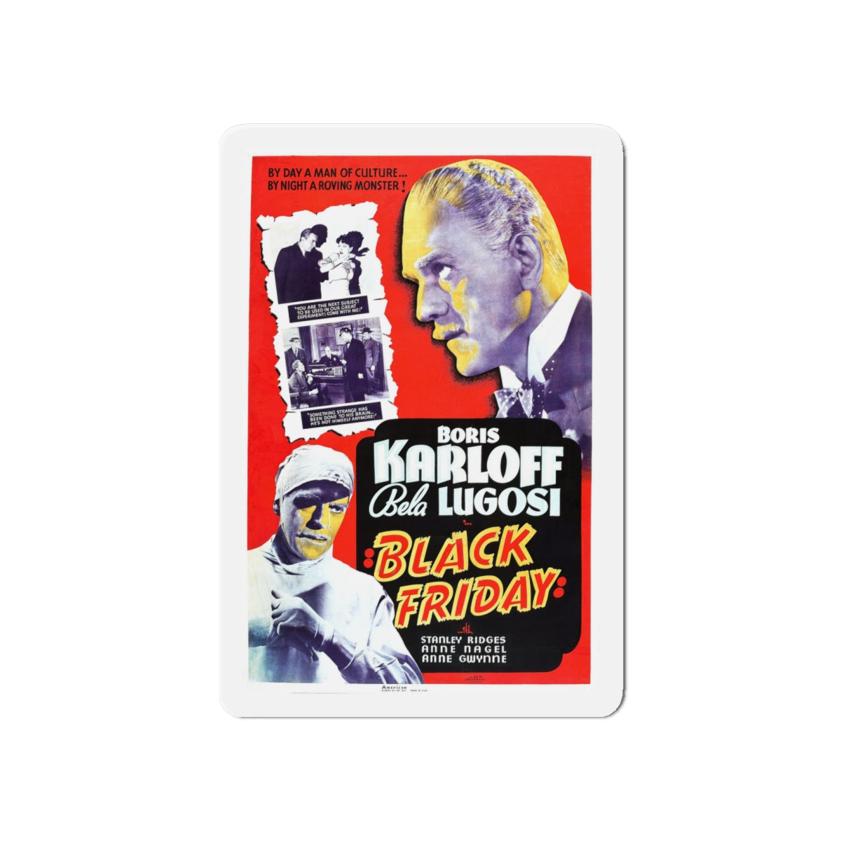 BLACK FRIDAY (2) 1940 Movie Poster - Die-Cut Magnet-6 × 6"-The Sticker Space