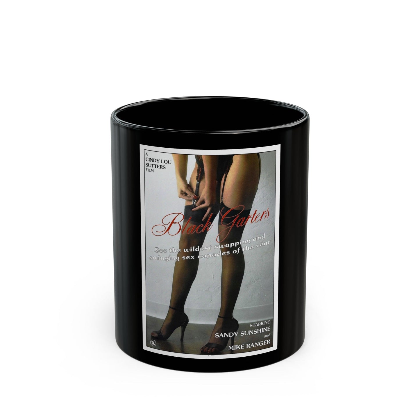 BLACK GARTERS 1981 Movie Poster - Black Coffee Mug-11oz-The Sticker Space