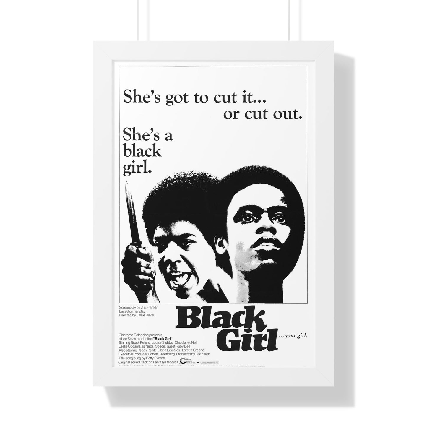 BLACK GIRL 1966 - Framed Movie Poster-16″ x 24″-The Sticker Space