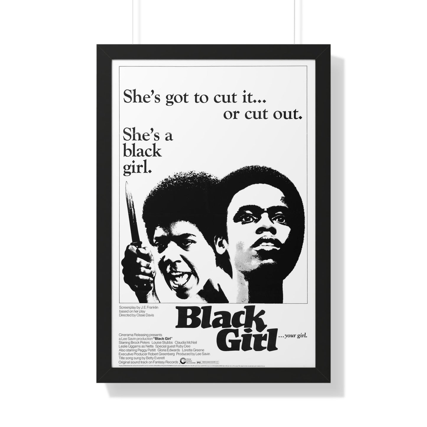 BLACK GIRL 1966 - Framed Movie Poster-20" x 30"-The Sticker Space