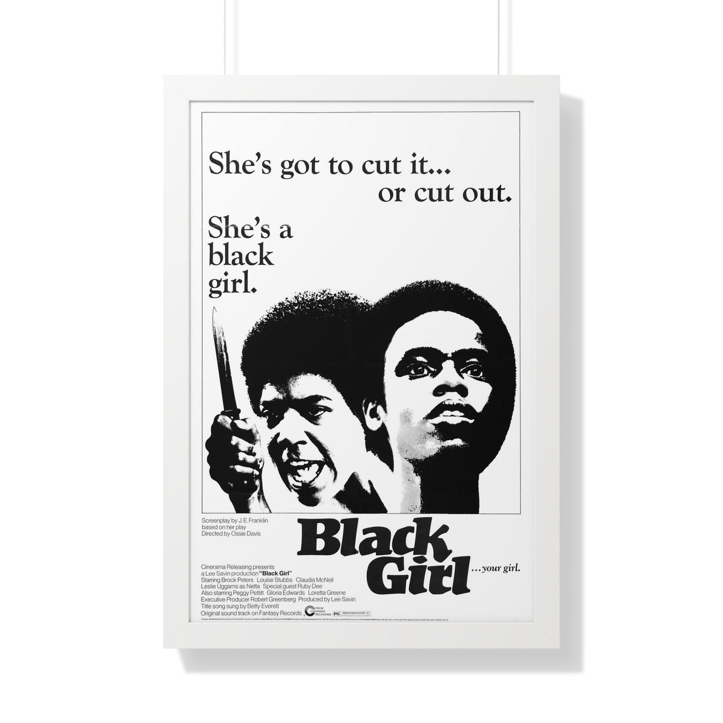 BLACK GIRL 1966 - Framed Movie Poster-20" x 30"-The Sticker Space