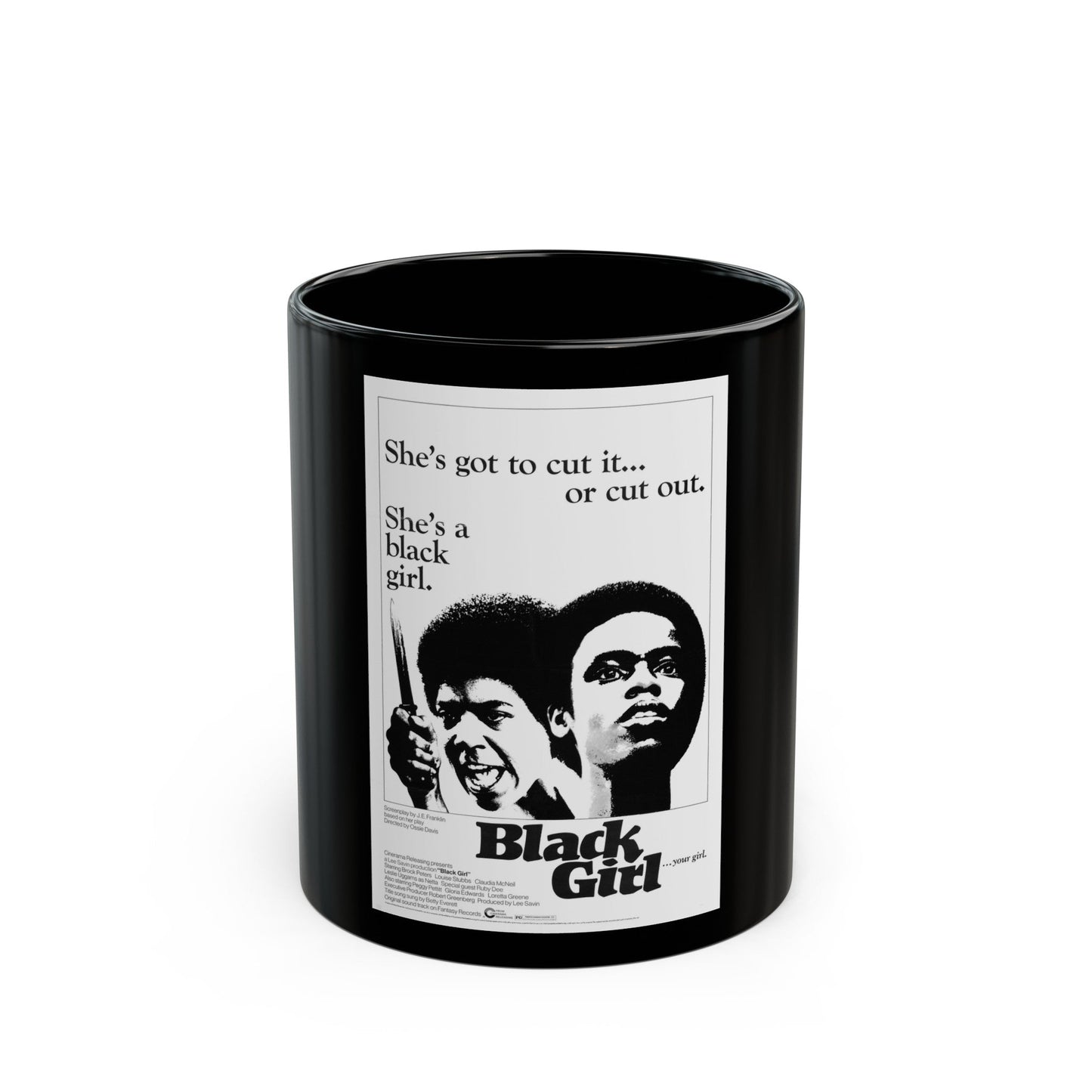 BLACK GIRL 1966 Movie Poster - Black Coffee Mug-11oz-The Sticker Space