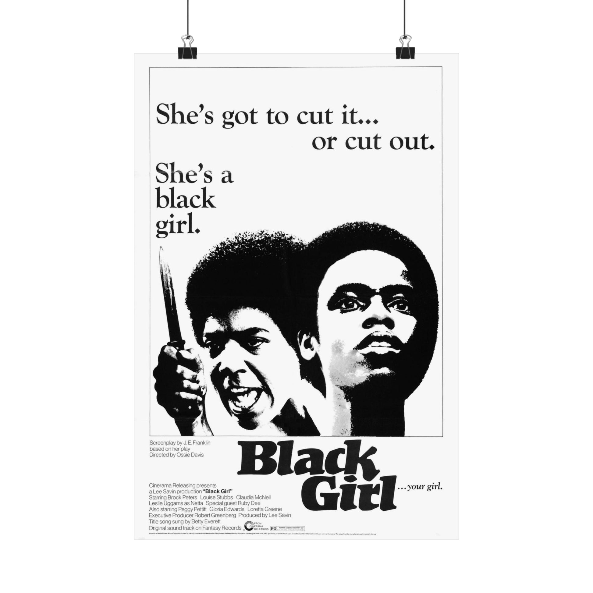 BLACK GIRL 1966 - Paper Movie Poster-12″ x 18″-The Sticker Space