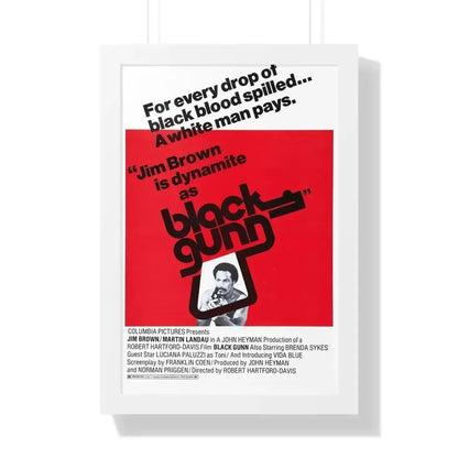 BLACK GUNN 1972 - Framed Movie Poster 16″ x 24″ White - The Sticker Space