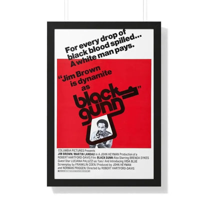 BLACK GUNN 1972 - Framed Movie Poster 20" x 30" Black - The Sticker Space