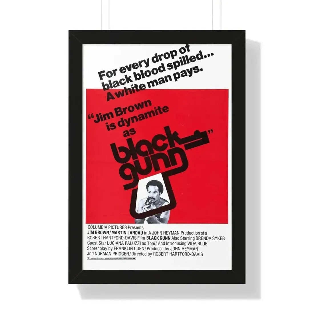 BLACK GUNN 1972 - Framed Movie Poster - The Sticker Space