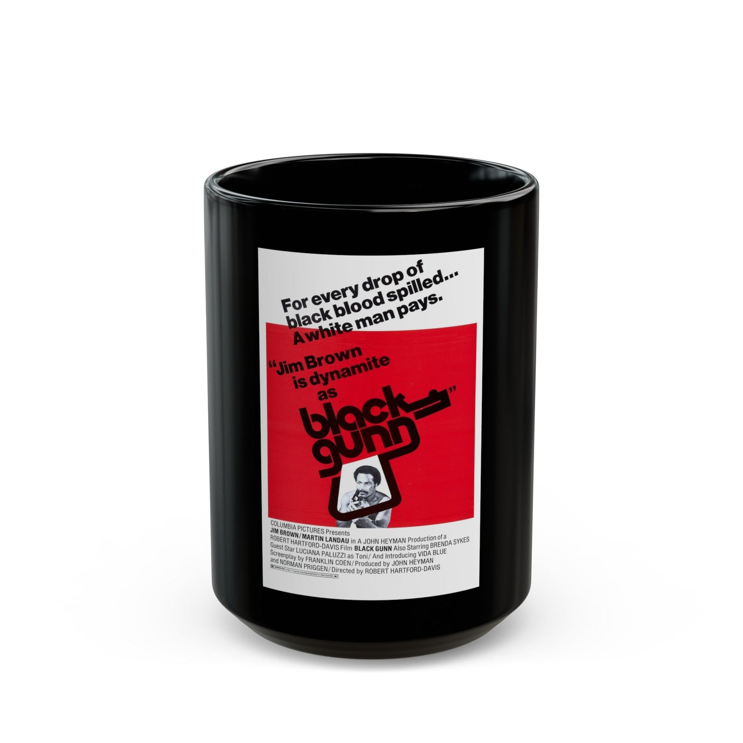 BLACK GUNN 1972 Movie Poster - Black Coffee Mug-15oz-The Sticker Space