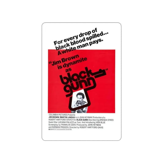 BLACK GUNN 1972 Movie Poster STICKER Vinyl Die-Cut Decal 2 Inch - The Sticker Space