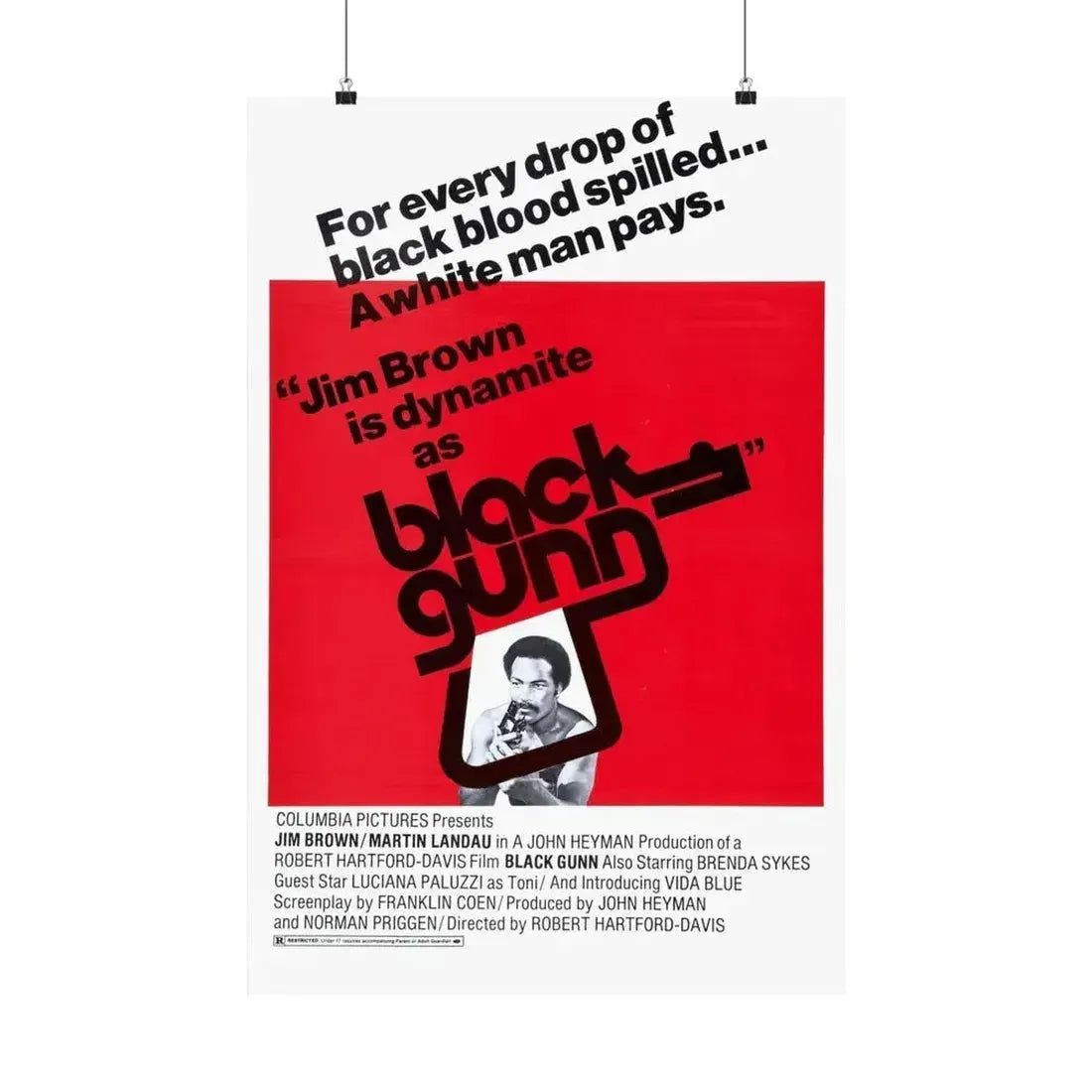 BLACK GUNN 1972 - Paper Movie Poster 20″ x 30″ Matte - The Sticker Space