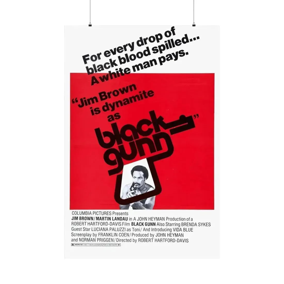 BLACK GUNN 1972 - Paper Movie Poster 36" x 54" Matte - The Sticker Space