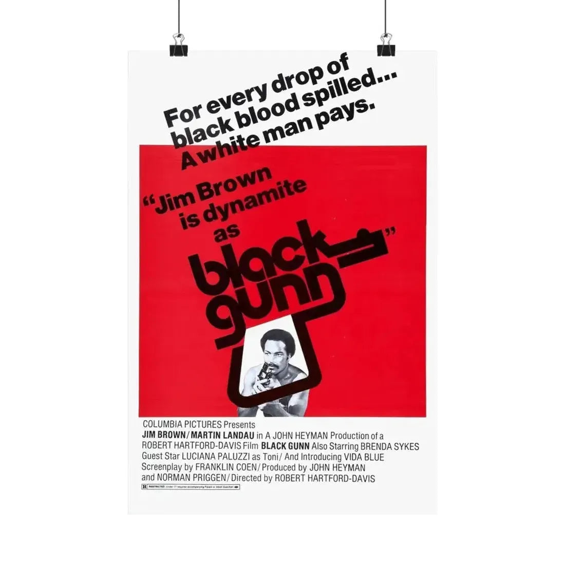 BLACK GUNN 1972 - Paper Movie Poster - The Sticker Space