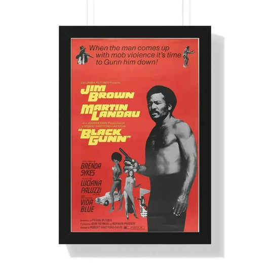 BLACK GUNN (2) 1972 - Framed Movie Poster 16″ x 24″ Black - The Sticker Space