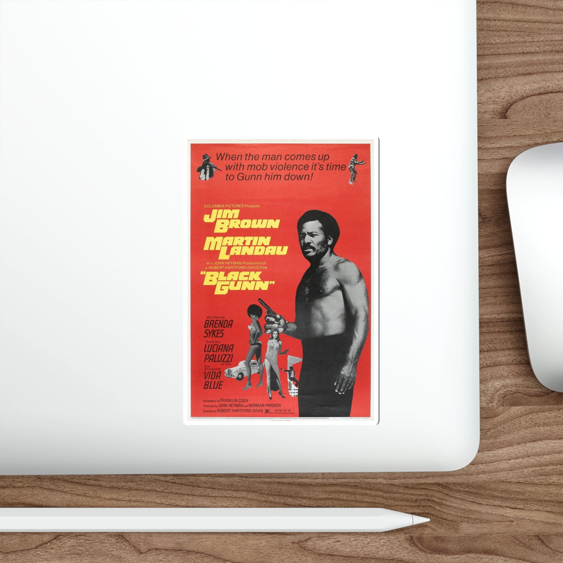 BLACK GUNN (2) 1972 Movie Poster STICKER Vinyl Die-Cut Decal-The Sticker Space