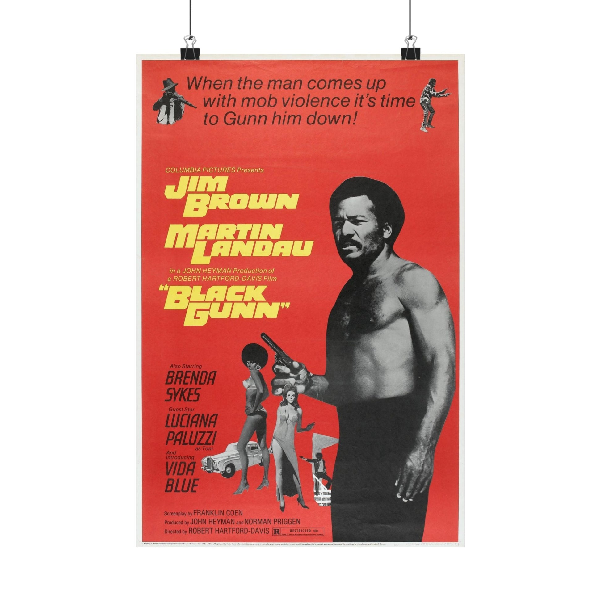 BLACK GUNN (2) 1972 - Paper Movie Poster-12″ x 18″-The Sticker Space