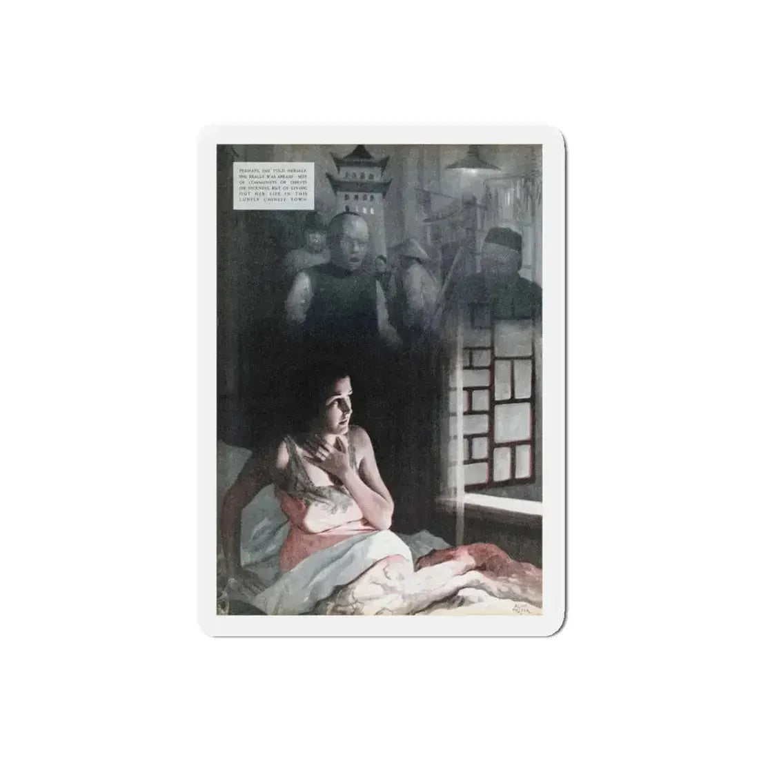 Black Hour, Redbook, January 1938 (Magazine Illustration) Refrigerator Magnet 5 Inch Die-Cut - The Sticker Space