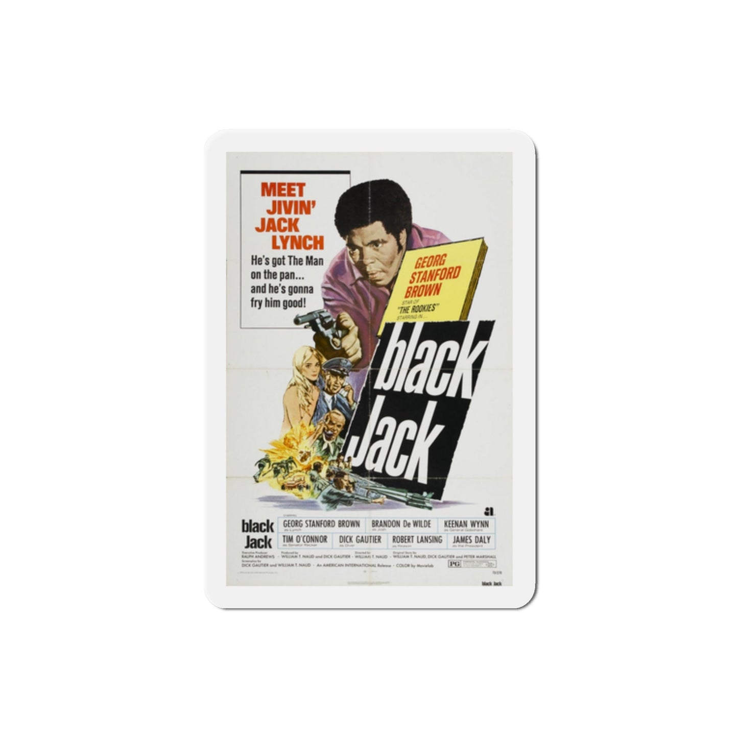 Black Jack 1972 Movie Poster Die-Cut Magnet-2 Inch-The Sticker Space