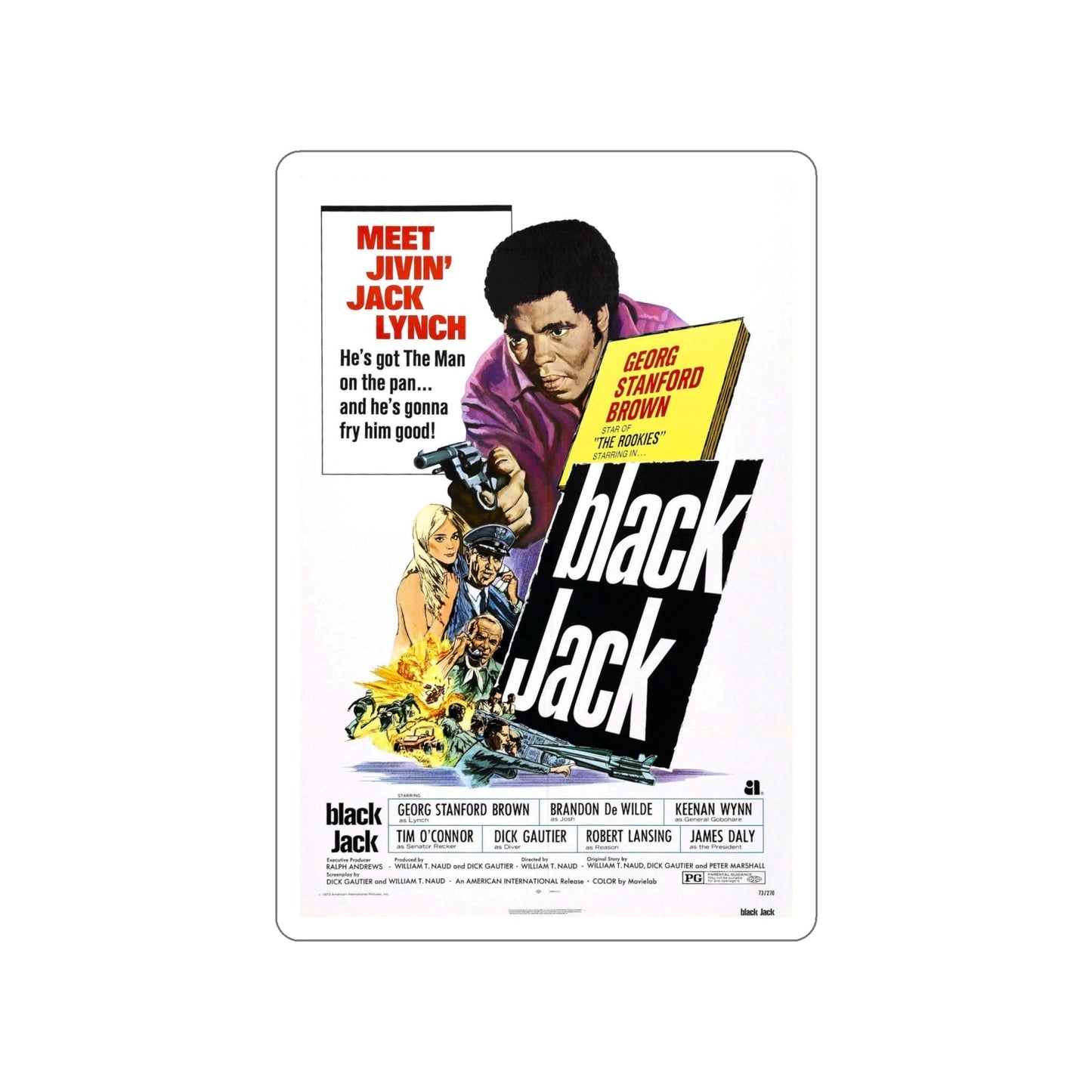 BLACK JACK 1972 Movie Poster STICKER Vinyl Die-Cut Decal-6 Inch-The Sticker Space