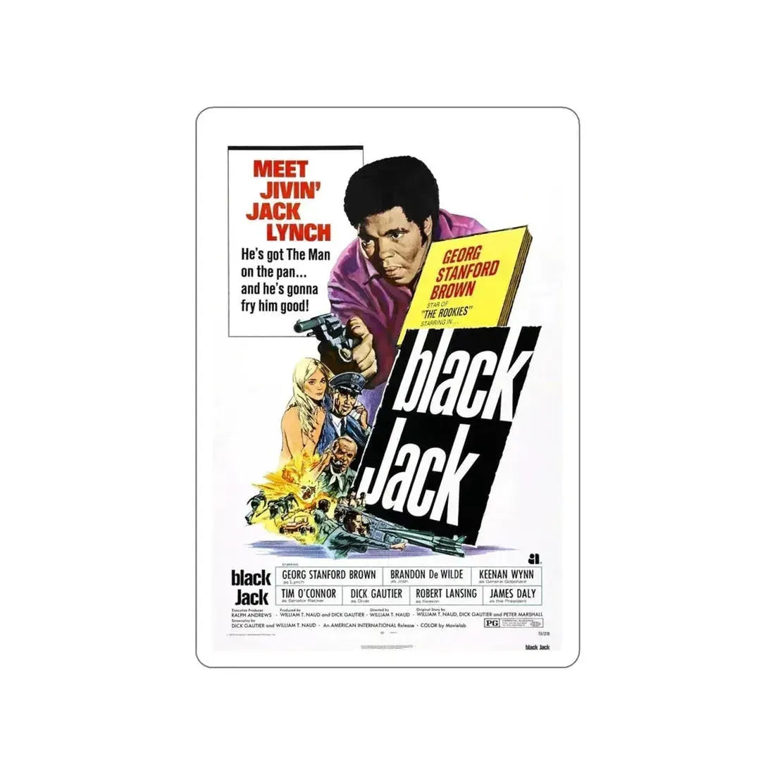 BLACK JACK 1972 Movie Poster STICKER Vinyl Die-Cut Decal - The Sticker Space