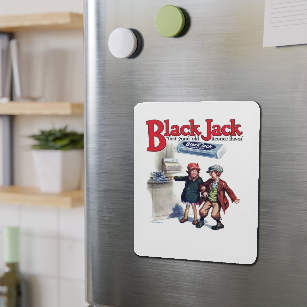 Black Jack ad, Popular Magazine, March 7, 1927 (Magazine Illustration) Refrigerator Magnet-The Sticker Space