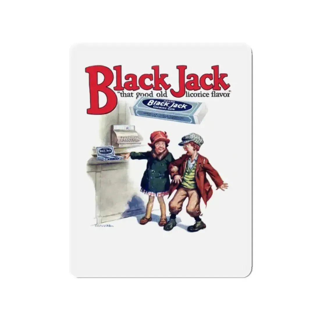 Black Jack ad, Popular Magazine, March 7, 1927 (Magazine Illustration) Refrigerator Magnet - The Sticker Space