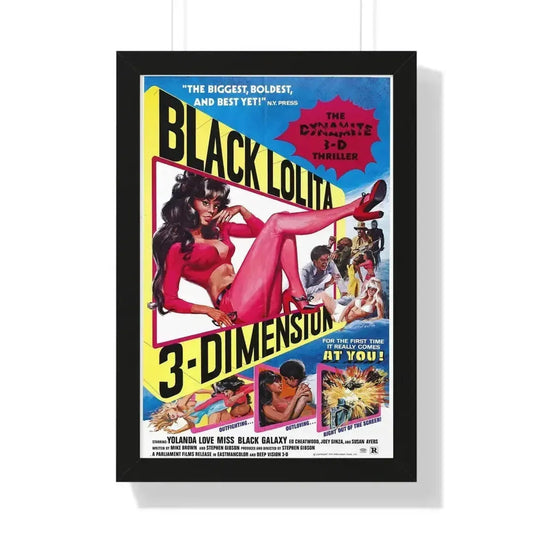 BLACK LOLITA 1974 - Framed Movie Poster 16″ x 24″ Black - The Sticker Space
