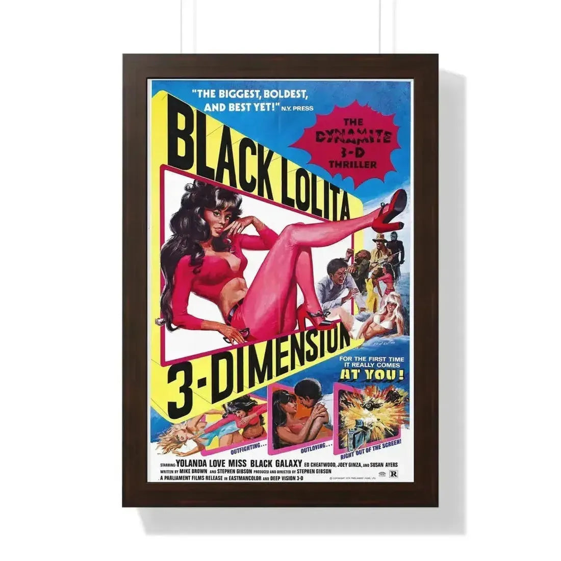 BLACK LOLITA 1974 - Framed Movie Poster 16″ x 24″ Walnut - The Sticker Space