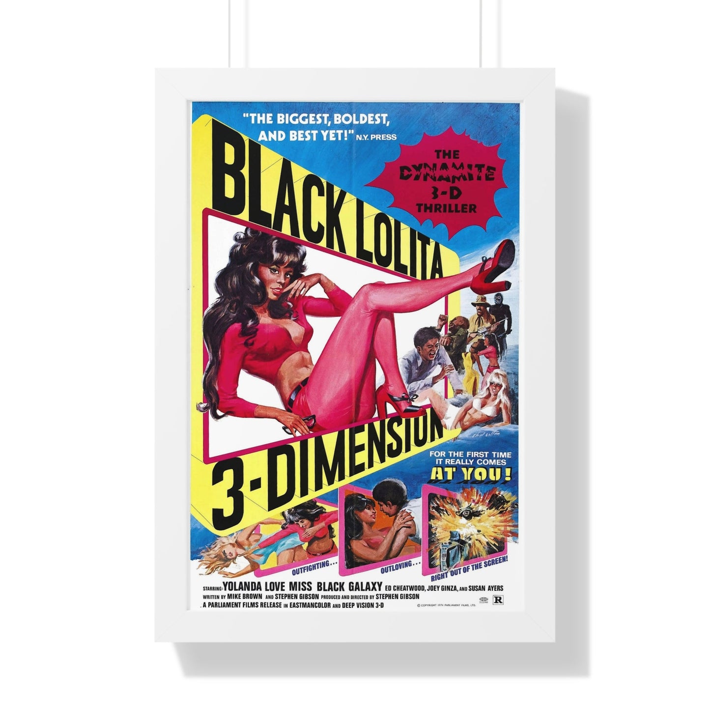 BLACK LOLITA 1974 - Framed Movie Poster-16″ x 24″-The Sticker Space